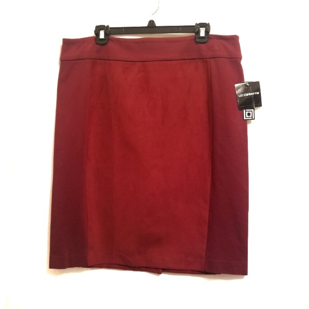 FAUX SUEDE CAREER SKIRT